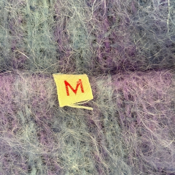 VTG Freedom Wear Irish Mohair Wool Coat Jacket Sz Medium Plaid Purple Periwinkle - Picture 16 of 16